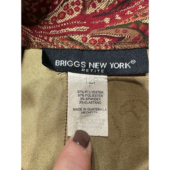 Vintage Paisley Floral Womens Skirt Midi Rust Gold 12 P Modest Mature Earthy - Picture 2 of 10